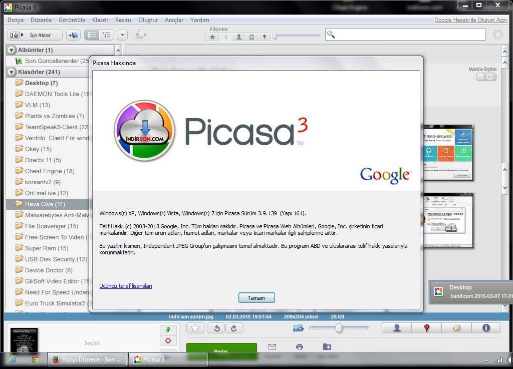 where are picasa photos stored android